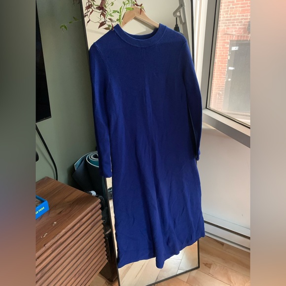 Simons 100% Merino Wool Blue Dress - Picture 2 of 6